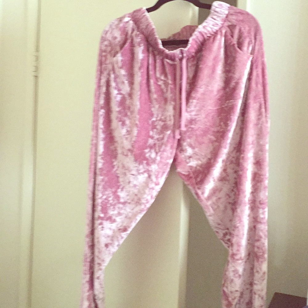 Ashley Stewart Blush Pink Velour Track Suit